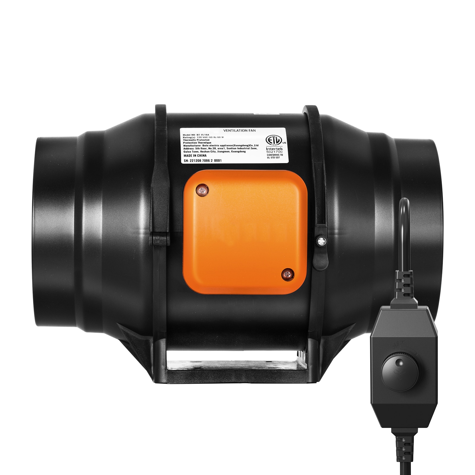6 Inch Inline Duct Fan HVAC Exhaust Blower Kit AC Variable Speed Control_voghion.com